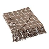DII Transitional Checked Plaid Woven Throw, 50x60, Brown | Amazon (US)