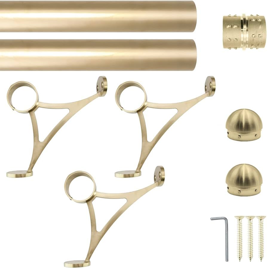 Combination Mount Foot Rail Kit, Satin Golden Finish Stainless Steel Tubing w/Internal Connector,... | Amazon (US)