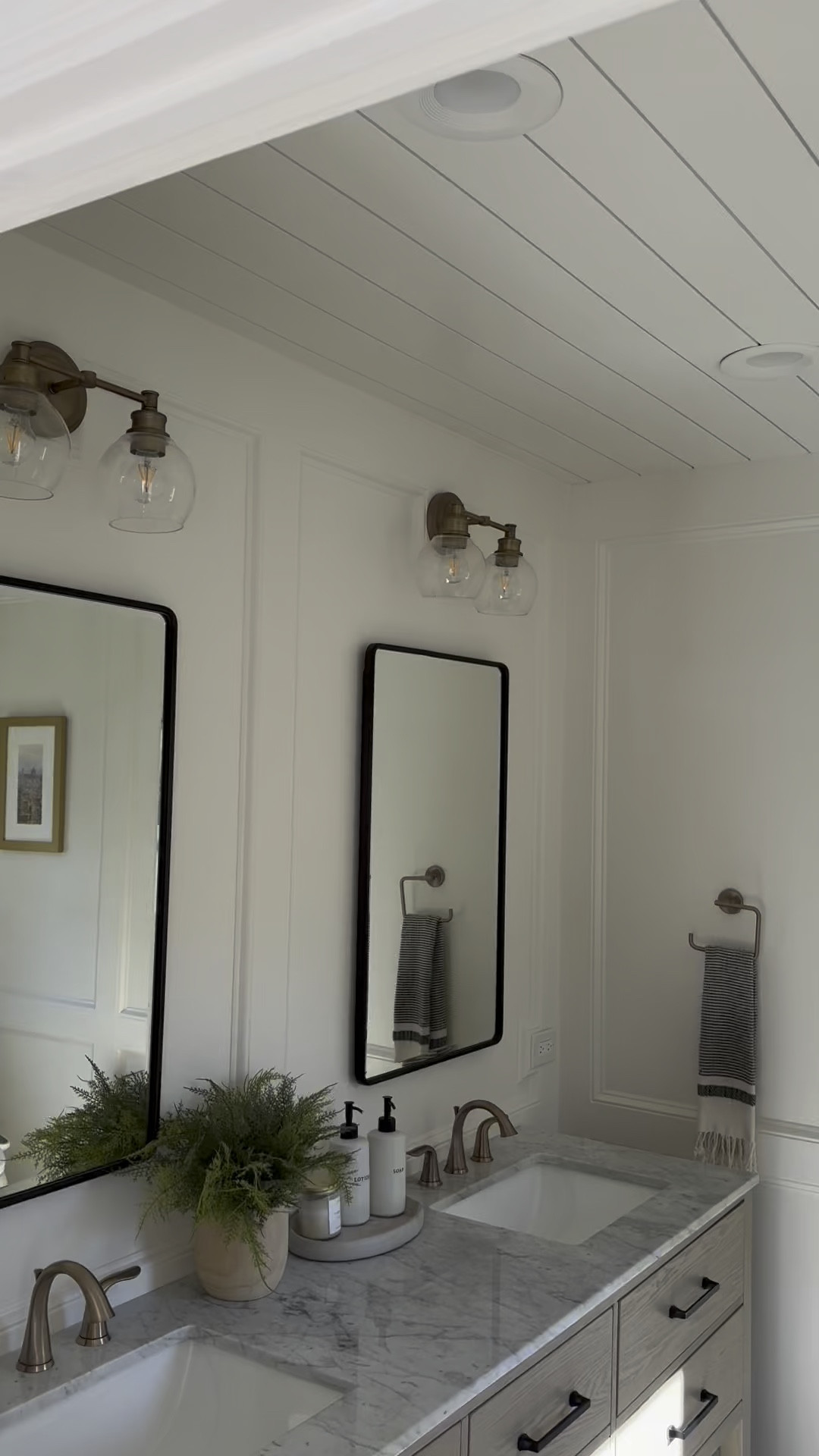 Reflecting on my bathroom makeover, adding a mirrored recessed medicine cabinet was the best idea ever! Not only does it save space and keep my essentials neatly organized, but the built-in mirror also looks beautiful. Say goodbye to clutter and hello to a brighter, more functional bathroom!

Bathroom storage must have. Baskets. Recessed medicine cabinet. Bathroom mirror. Bathroom vanity. Marble tile. Turkish towels. Bathroom faucet. Drawer handle. Bathroom design.

#LTKhome 

#bathroomrenovation #recessedmedicinecabinet  #bathroommirror #modernorganic #moderntransitional

#LTKMostLoved #LTKSaleAlert #LTKHome