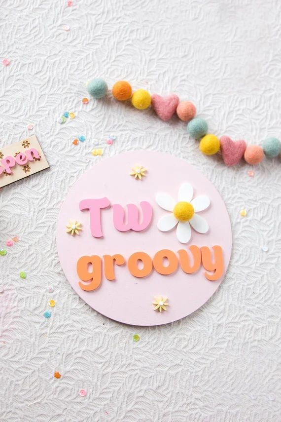 Two Groovy Hippie Second Birthday Party Decor | Etsy | Etsy (US)