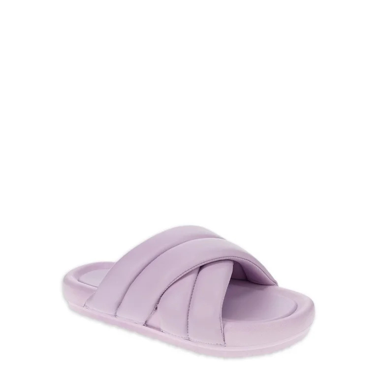 No Boundaries Women's Crossband Slide Sandal | Walmart (US)