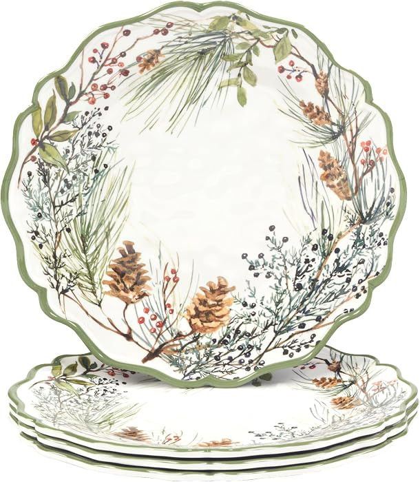 Certified International Winters Forest 11" Melamine Dinner Plates, Set of 4 | Amazon (US)