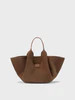 Amara Faux Suede Tote Bag - Brown | JW PEI US