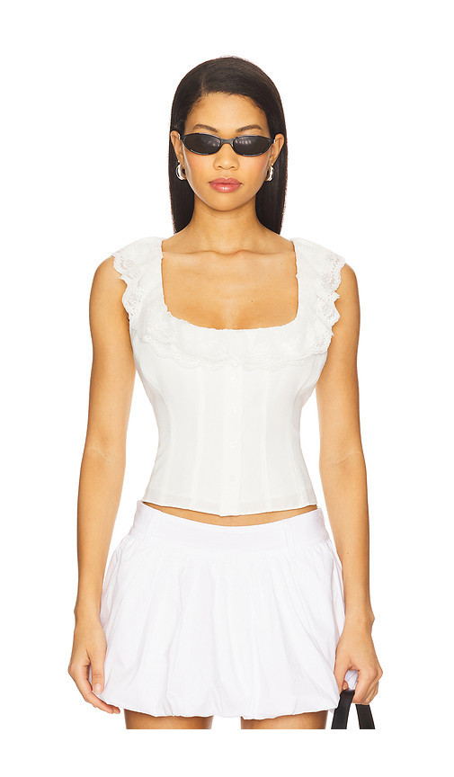 GUIZIO Paloma Lace Top in White. Size M. Also in L, XL. | Revolve Clothing (Global)