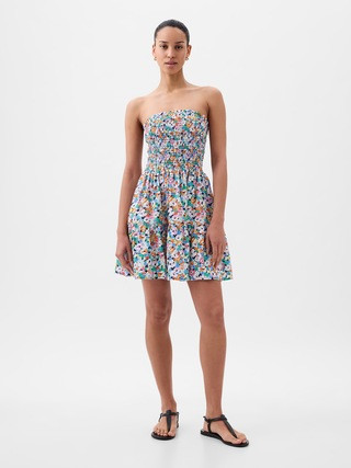 Strapless Smocked Mini Dress | Gap (US)