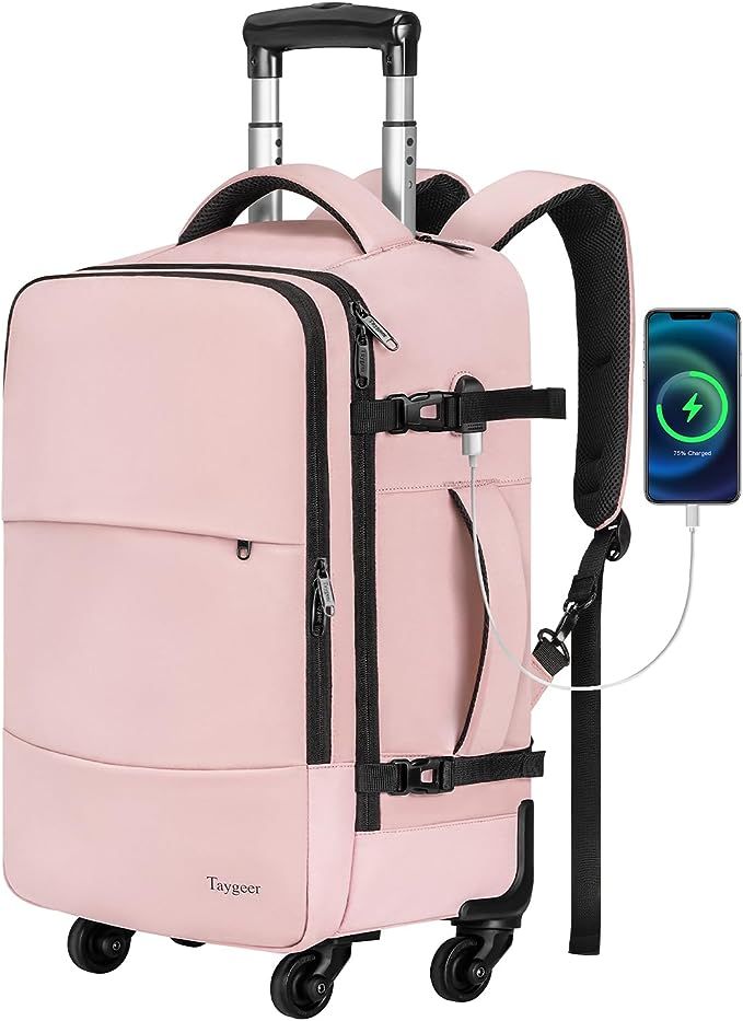 Taygeer Rolling Backpack for women, 40L Travel Backpack with Wheels & Shoe Pouch, Large Wheeled B... | Amazon (CA)