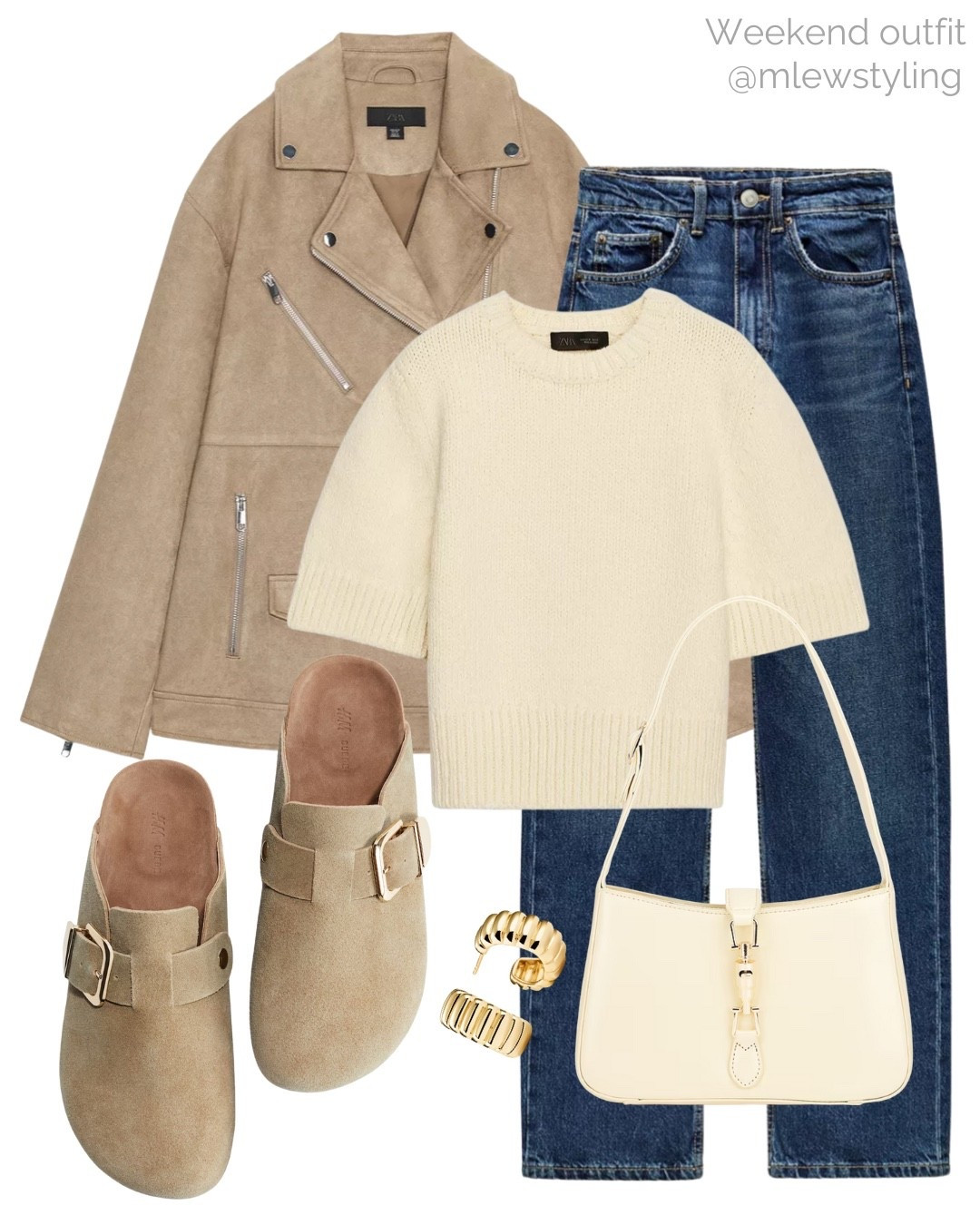 Fall weekend outfit 🍂

Tags: new in Zara suede hiker jacket, knit t-shirt, butter yellow sweater, dark wash mom jeans, H&M faux suede clogs, revolve pale yellow shoulder bag, autumn fashion, casual workwear 

#LTKStyleTip #LTKWorkwear #LTKShoeCrush