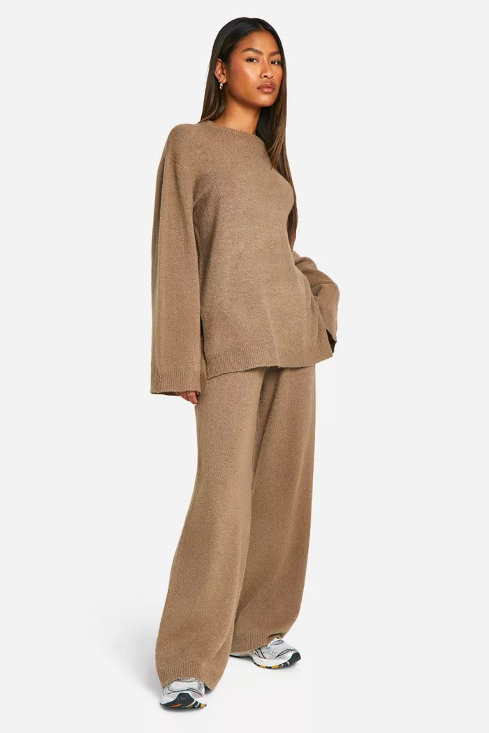 Soft Knit Jumper And Flares Knitted Co-ord | Boohoo.com (UK & IE)