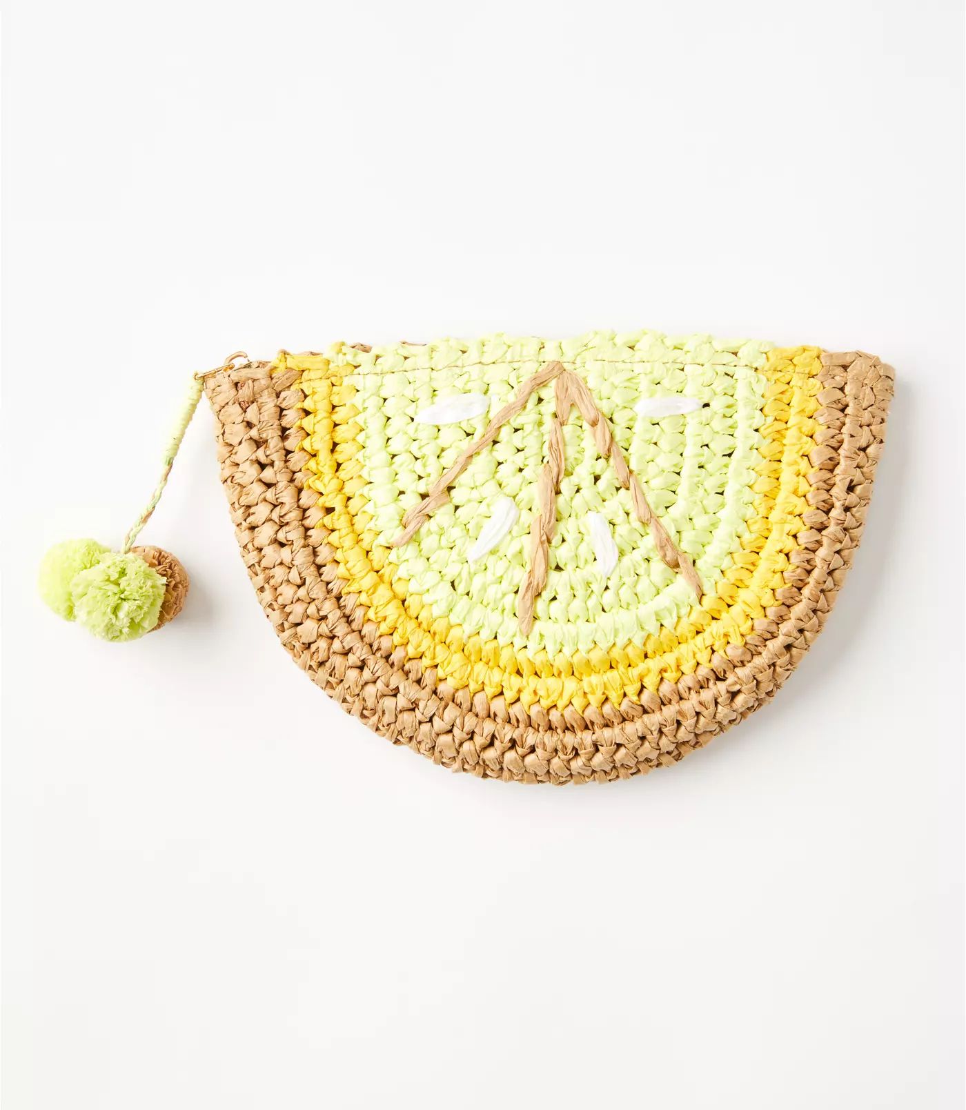 Lemon Straw Pouch | LOFT