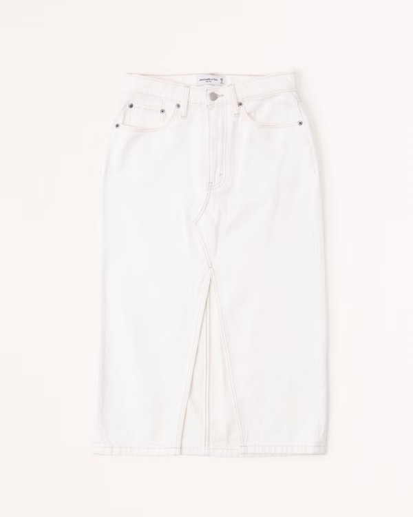 Denim Midi Skirt | Abercrombie & Fitch (US)