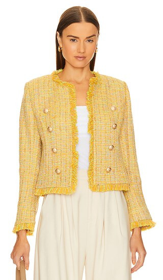 Tinlee Blazer in Yellow Multi Tweed | Revolve Clothing (Global)