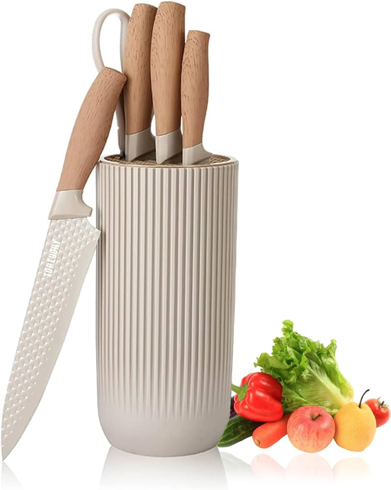 Kitchen Knife Set, 6-Pieces Khaki Sharp Knife Set for Kitchen, Non-Stick Non-Slip Stainless Steel... | Amazon (CA)