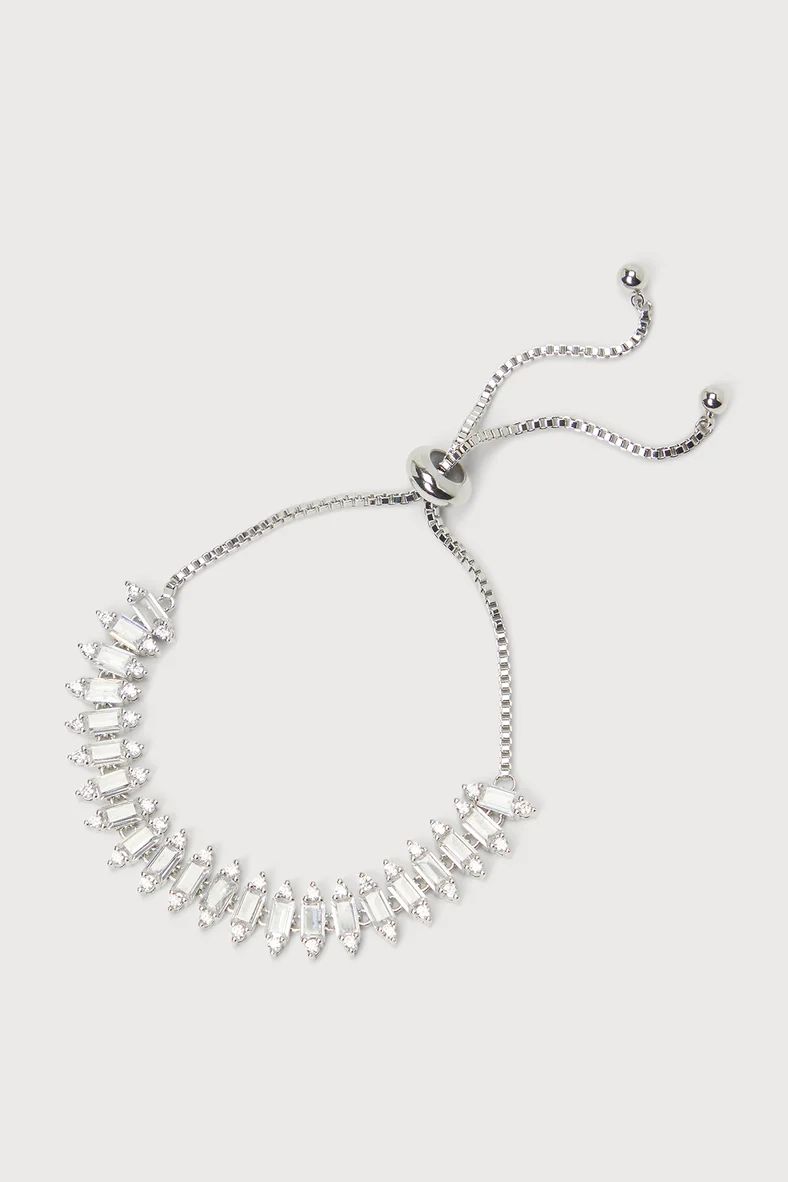 Exceptional Shine Silver Adjustable Cubic Zirconia Bracelet | Lulus (US)
