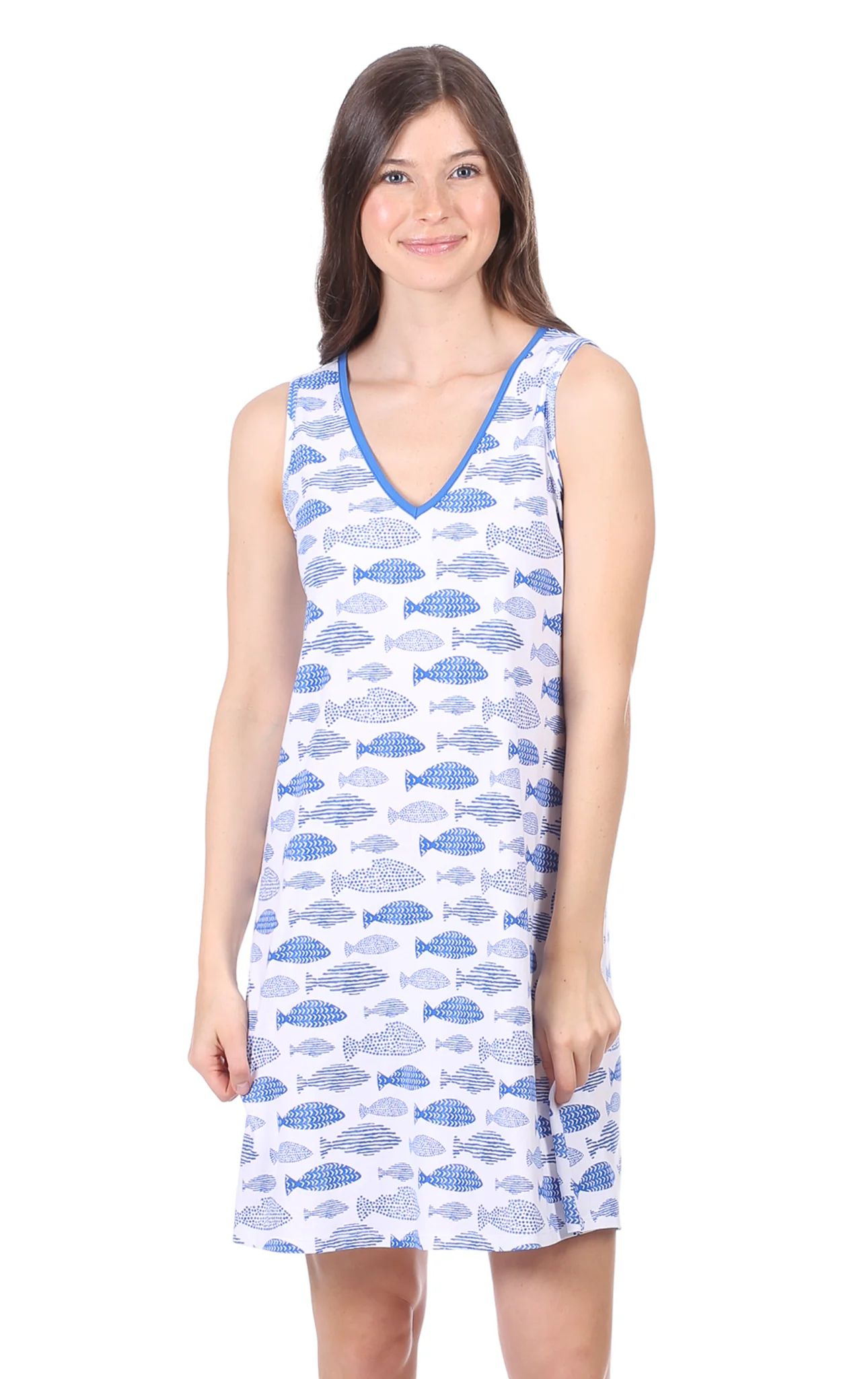 Marissa Dress in Fish Print | Duffield Lane