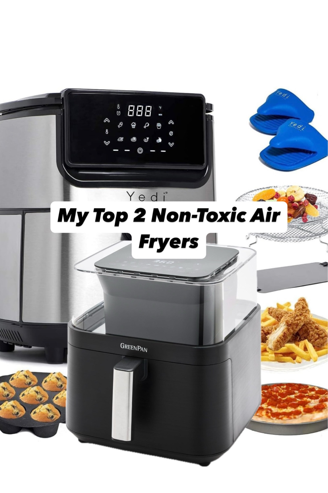These are the two air fryers I trust for clean, non-toxic cooking—free of PFAS, PFOA, lead, and cadmium.

I currently use the GreenPan—love the ceramic nonstick interior, 7QT capacity, and that clear view window. It has 13 presets, a shake reminder, and the parts are dishwasher-safe. It’s smart, efficient, and easy to clean.

If I ever need a second, I’d grab the Yedi Evolution. I’ve used their pressure cooker for years and the quality holds up. Their air fryer comes with a full accessory kit and a sleek stainless design.

❗️Bonus? Both are part of the Amazon Spring Sale right now.

#nontoxicairfryer #bestairfryer

#LTKSaleAlert #LTKHome #LTKFindsUnder100