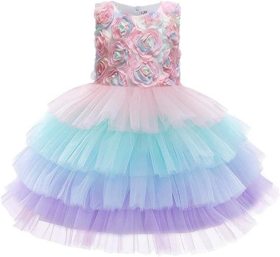 NNJXD Toddler Princess Flower Dress Baby Girls Birthday Wedding Party Dresses | Amazon (US)
