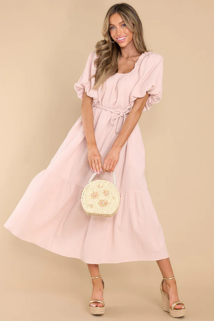 Beside You Dusty Mauve Gauze Midi Dress | Red Dress 