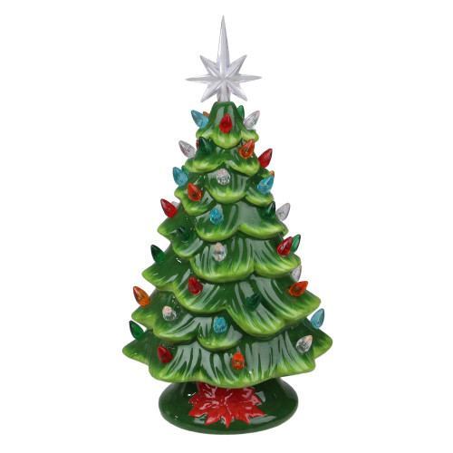 13" LED Lighted Retro Table Top Christmas Tree with Star Topper | Christmas Central