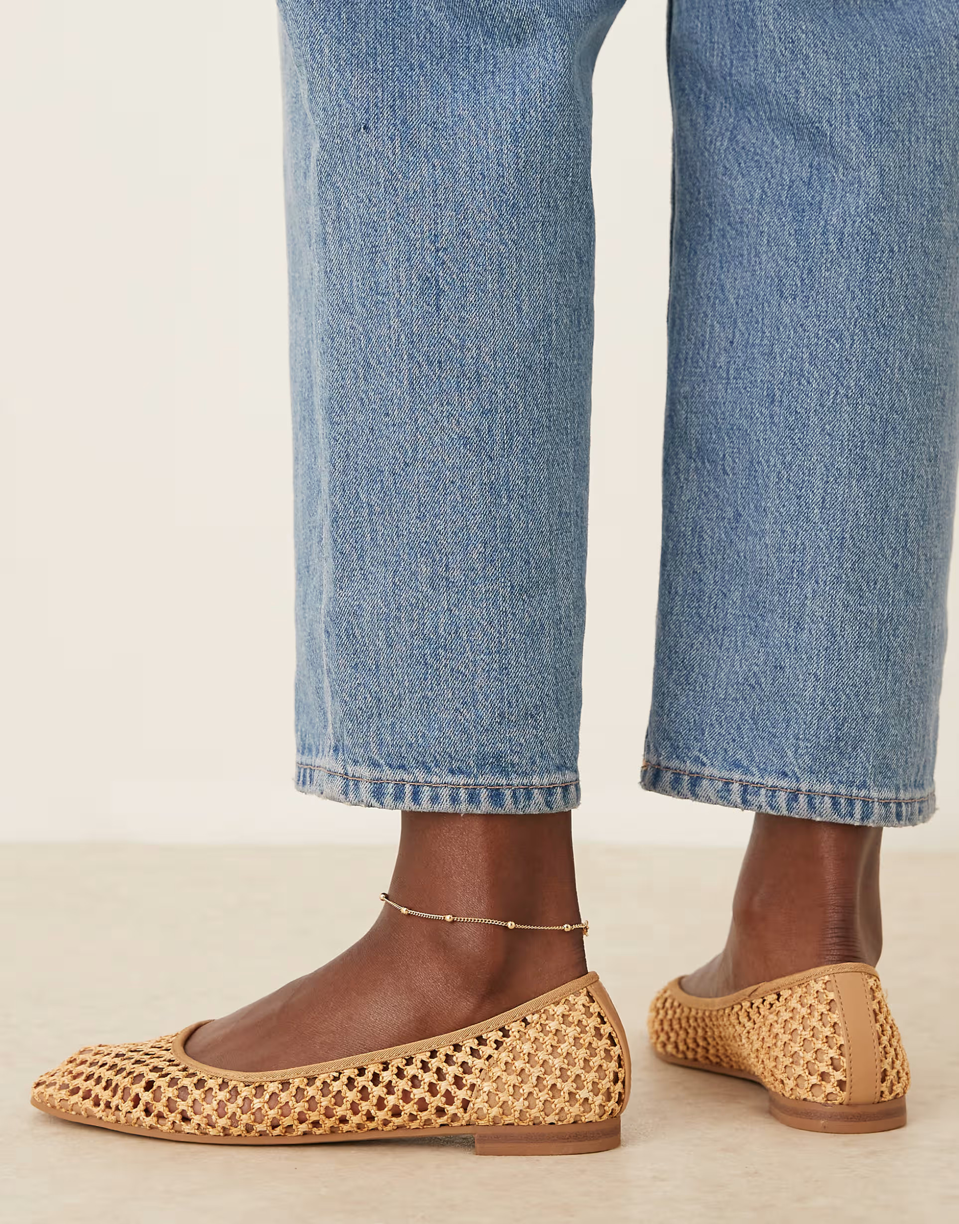 ASOS DESIGN Wide Fit Lagoon ballet in natural weave | ASOS | ASOS (Global)