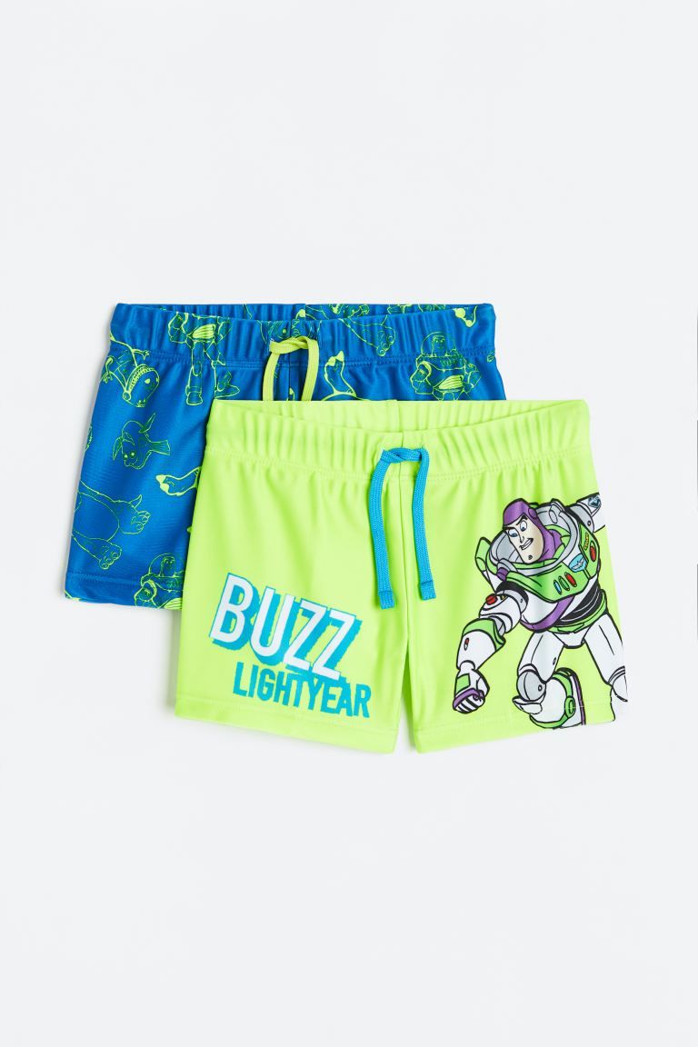 2-pack Printed Swim Trunks - Neon green/Toy Story - Kids | H&M US | H&M (US + CA)