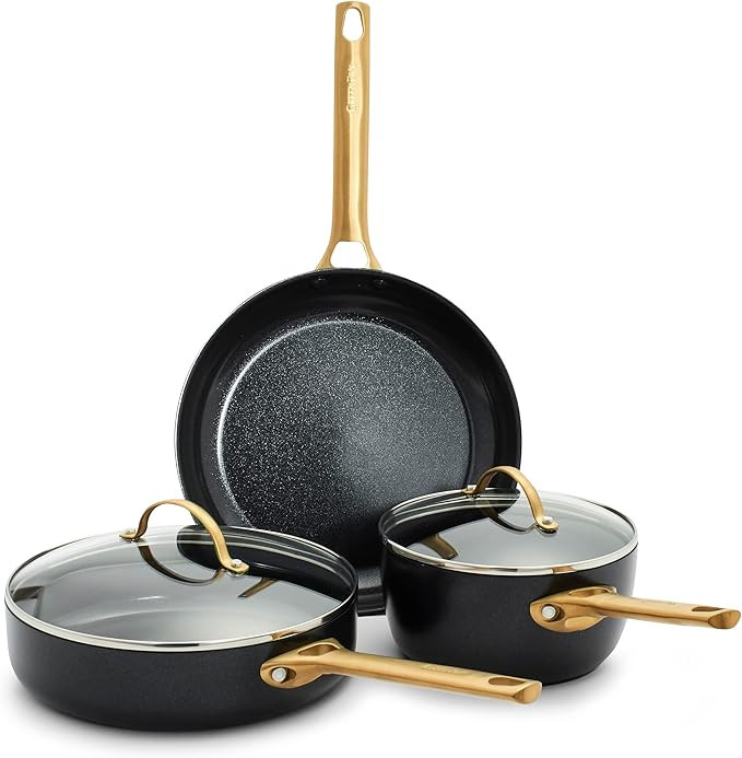 GreenPan Reserve Hard Anodized Healthy Ceramic Nonstick 5 Piece Cookware Pots and Pans Set, Gold ... | Amazon (US)