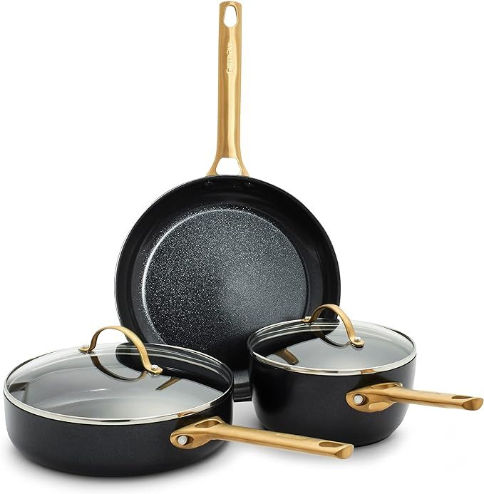 GreenPan Reserve Hard Anodized Healthy Ceramic Nonstick 5 Piece Cookware Pots and Pans Set, Gold ... | Amazon (US)