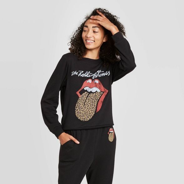 Women's Rolling Stones Graphic Sweatshirt - Black | Target