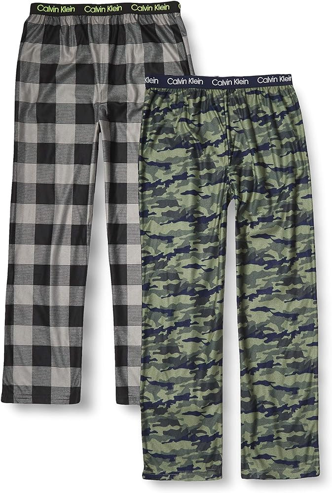 Calvin Klein Kids Boys' Super Soft Brushed Micro Pajama Pant 2-Pack | Amazon (US)