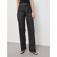 Mango Sparkle Straight Leg Jeans - Black | Very (UK)