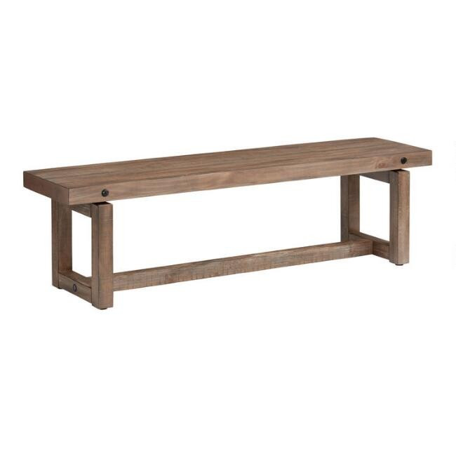 Light Brown Rustic Ainsley Dining Bench | World Market
