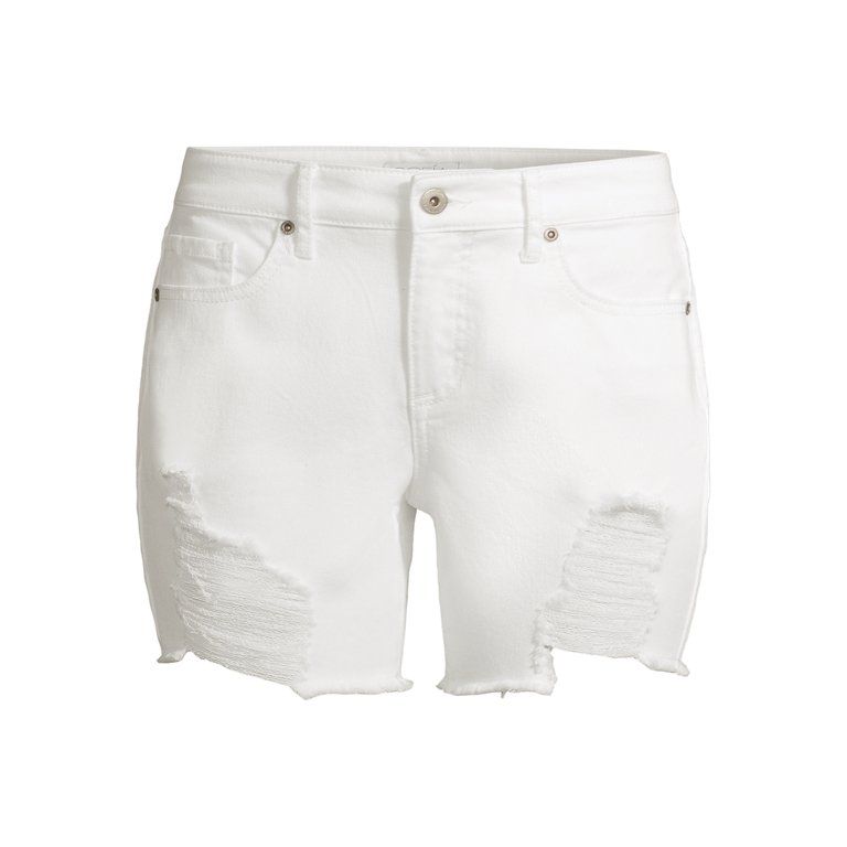 Sofia Jeans by Sofia Vergara Women’s Lila Mid-Rise Destructed Hem Shorts | Walmart (US)