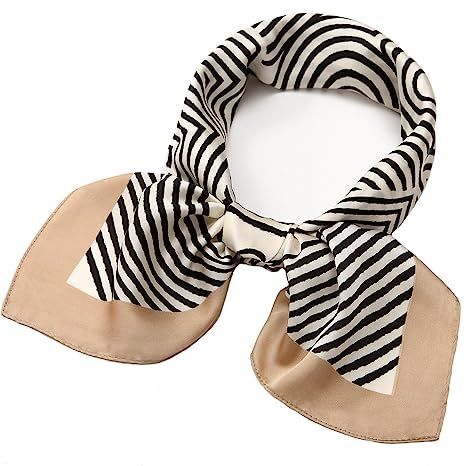 Silk Like Scarf Square Satin Hair Scarf Fashion Neck Scarfs for Women 27'' x 27'' | Amazon (US)