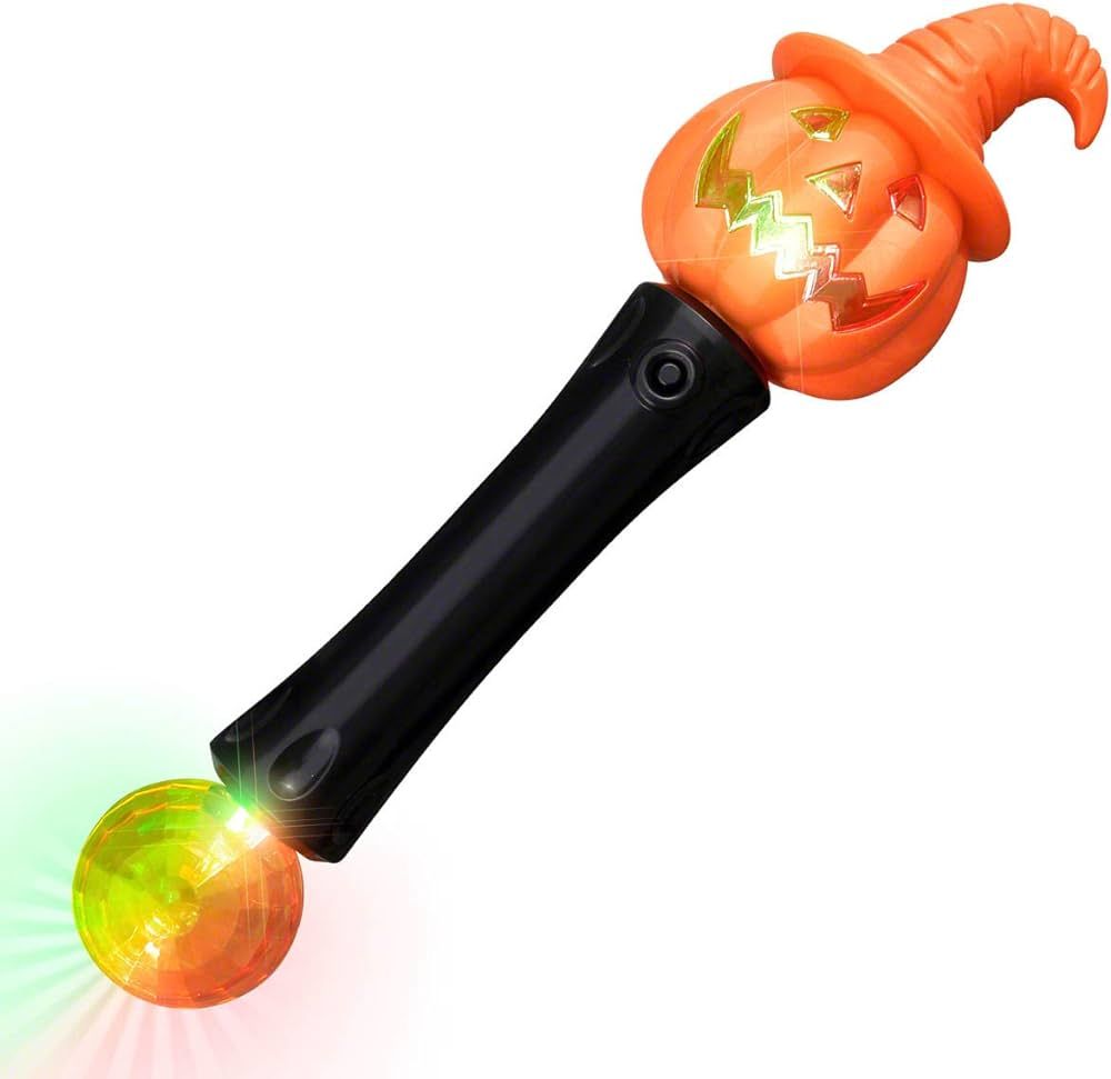 FlashingBlinkyLights Halloween Witchy Pumpkin Light Up LED Wand with Sound Effects | Amazon (US)