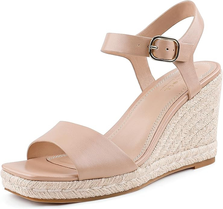 BCTEX COLL Women's Platform Wedge Espadrilles Sandals Comfortable Open Toe Ankle Strap Summer Cas... | Amazon (US)