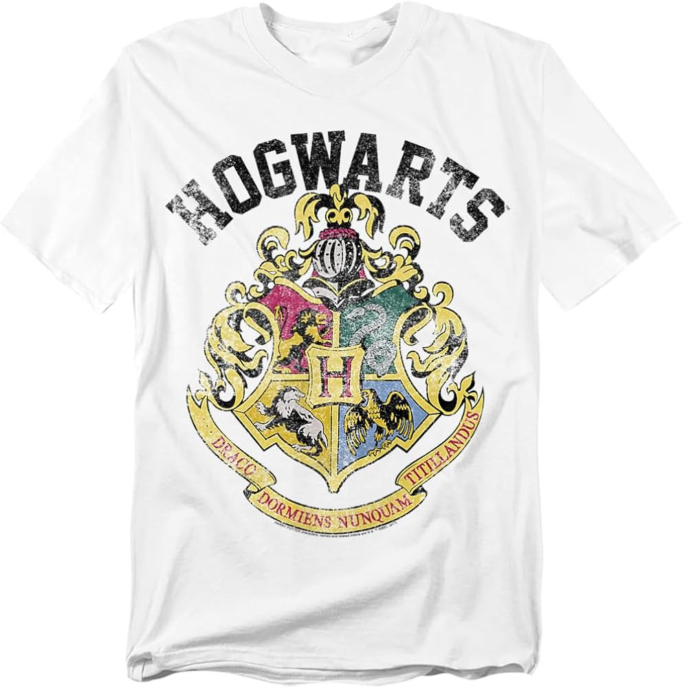 Popfunk Harry Potter Retro Hogwarts Logo T Shirt Gold | Amazon (US)