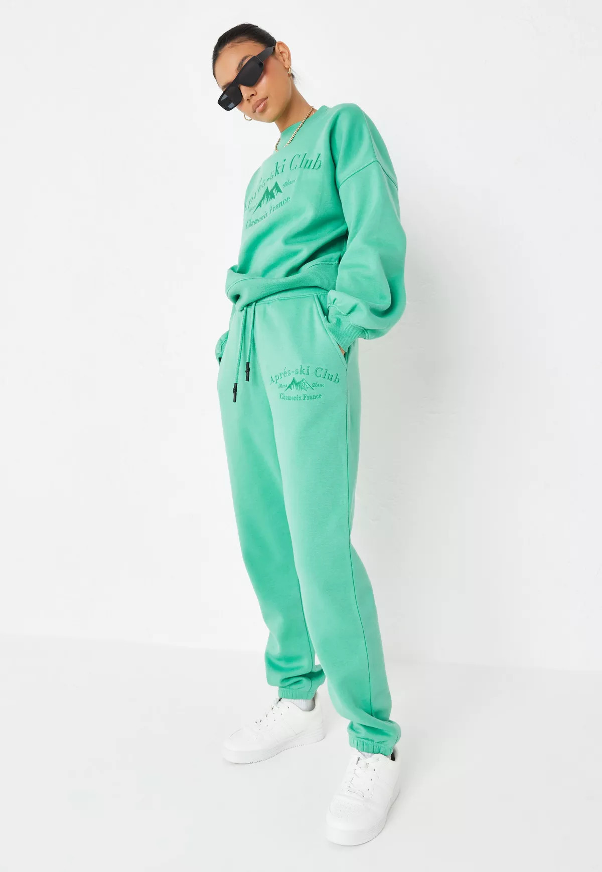 Green Co Ord Apres Ski Oversized Joggers | Missguided (US & CA)