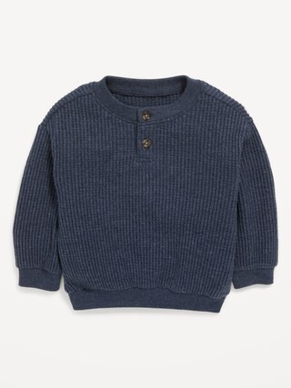 Unisex Thermal-Knit Henley Crew-Neck Sweatshirt for Baby | Old Navy (CA)