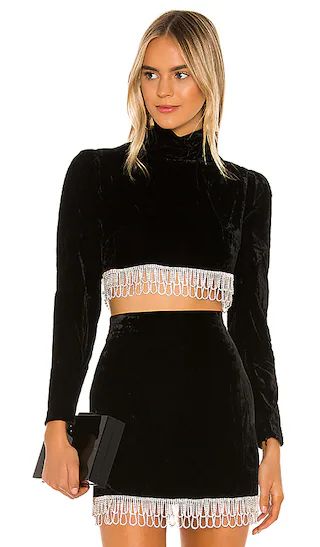 Aliah Cropped Top in Black | Revolve Clothing (Global)