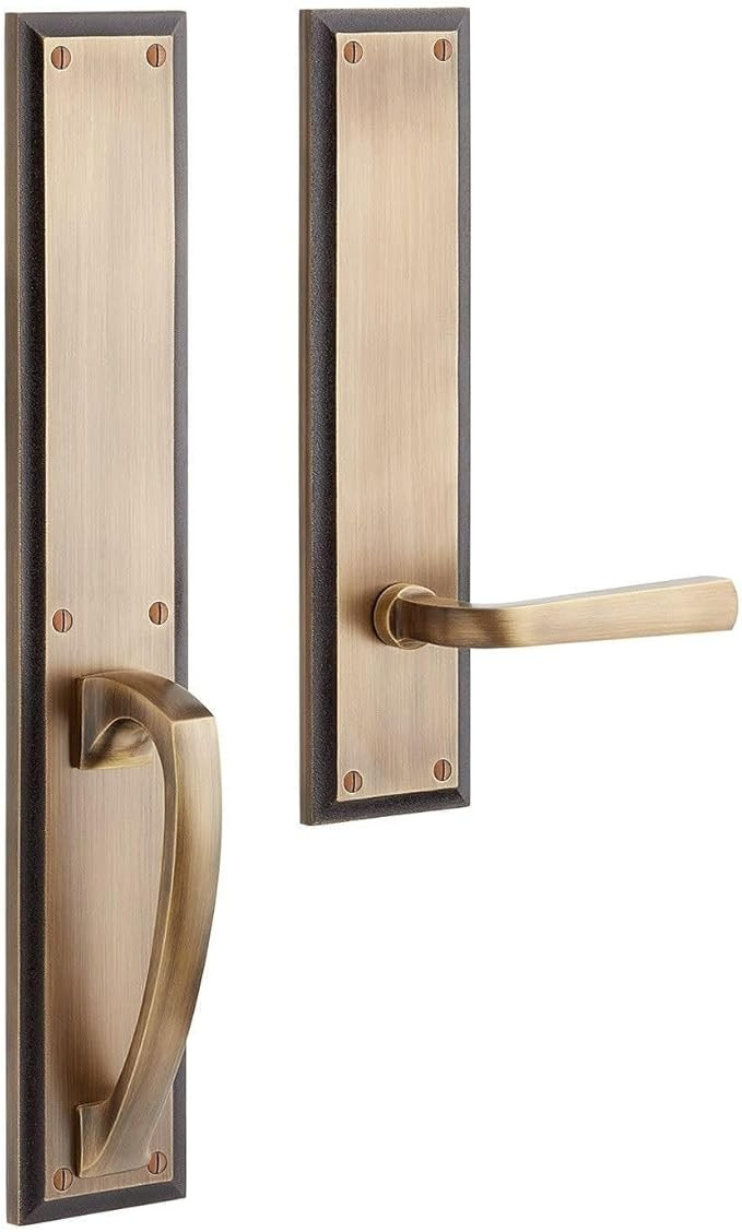 Signature Hardware 479309 Aurick Left Handed Solid Brass Dummy Door Lever Set | Amazon (US)