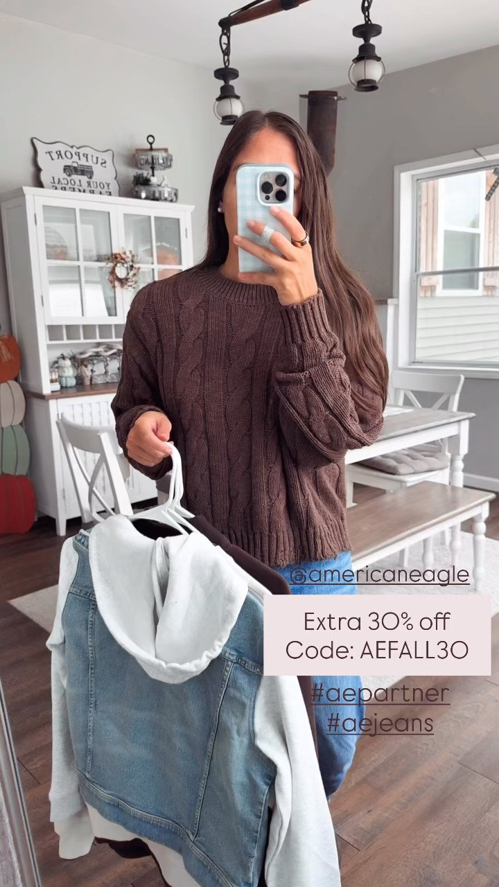 @ae  is having a huge sale and you can use code AEFALL30 for an additional 30% off your purchase! 
Wearing XS in all tops and jacket. Denim tts short option. Shoes tts #aejeans #aepartner

#LTKootd #LTKgrwm #LTKmomlife