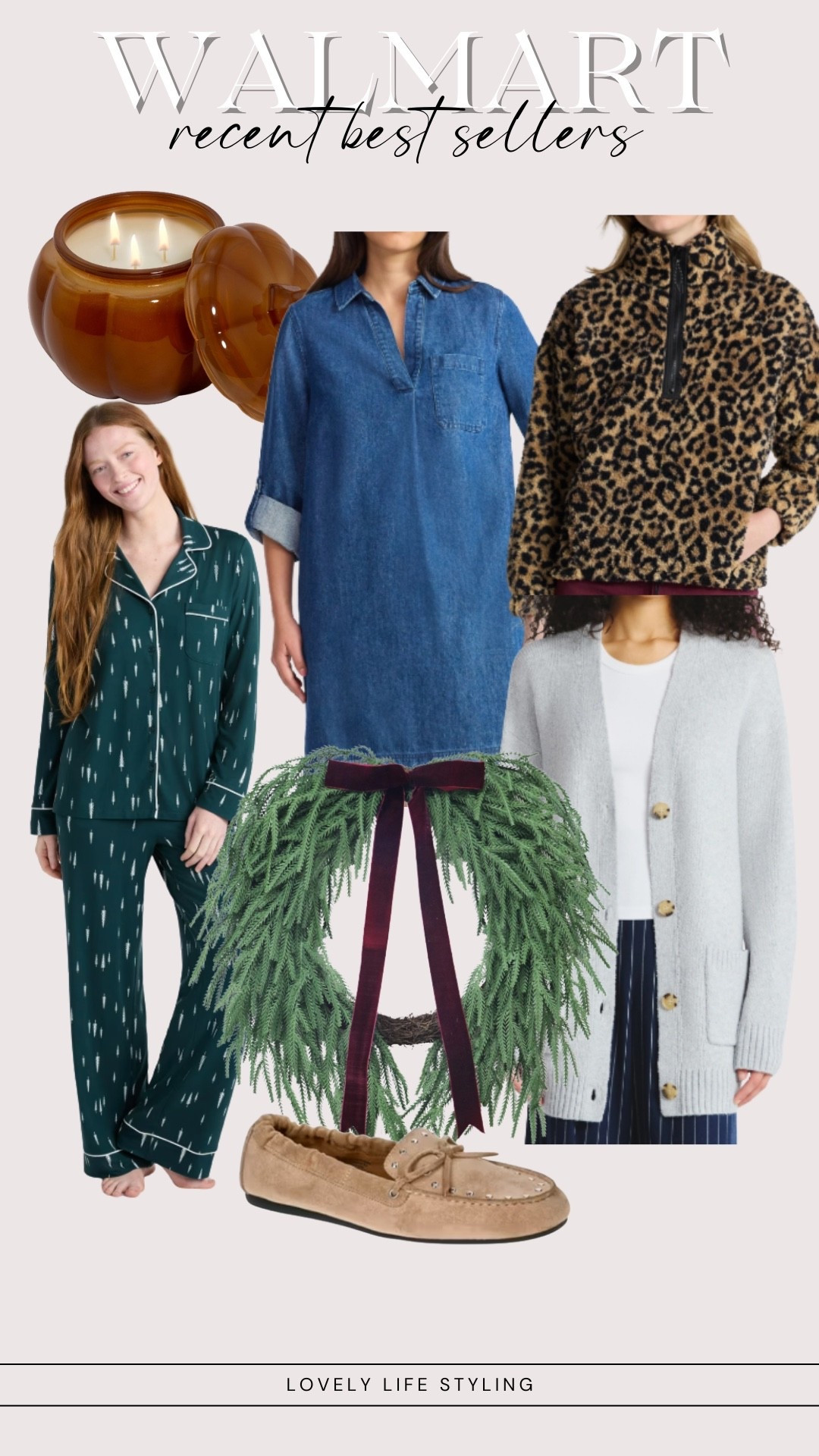 September Walmart best sellers 
Leopard pullover
Denim dress 
Christmas pjs 
Long cardigan 
Fall candle
Christmas wreath 
Loafers 


#LTKStyleTip #LTKFindsUnder50 #LTKSeasonal
