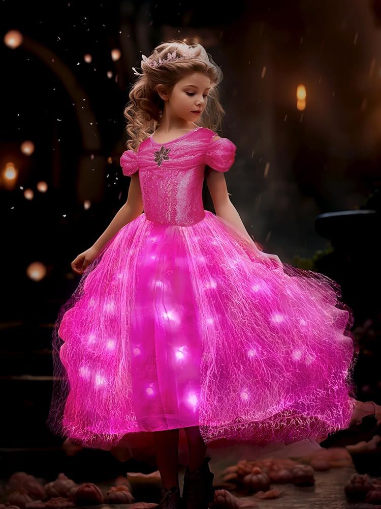 Light Up Pink Princess Dresses for Girls Halloween Costumes Girls Toddler Kids Teens | Amazon (US)