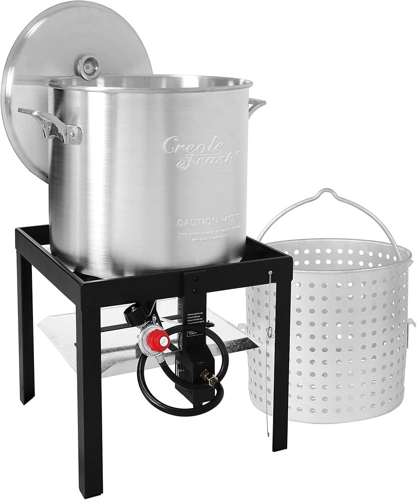 Creole Feast SBK1001 100 Qt Seafood Boiling Kit with Strainer, Outdoor Seafood Boil Pot and Baske... | Amazon (US)