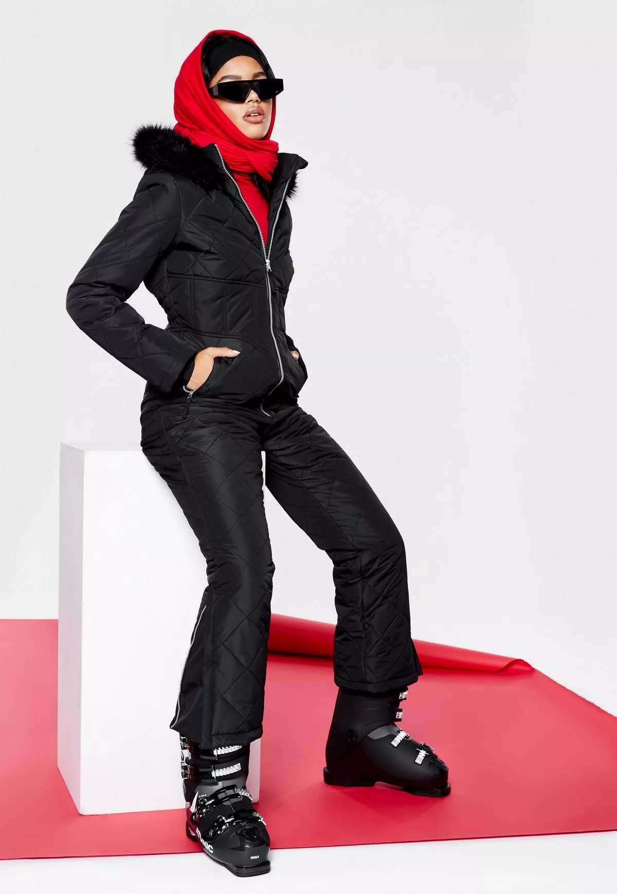 Missguided Ski snow suit in black curated on LTK