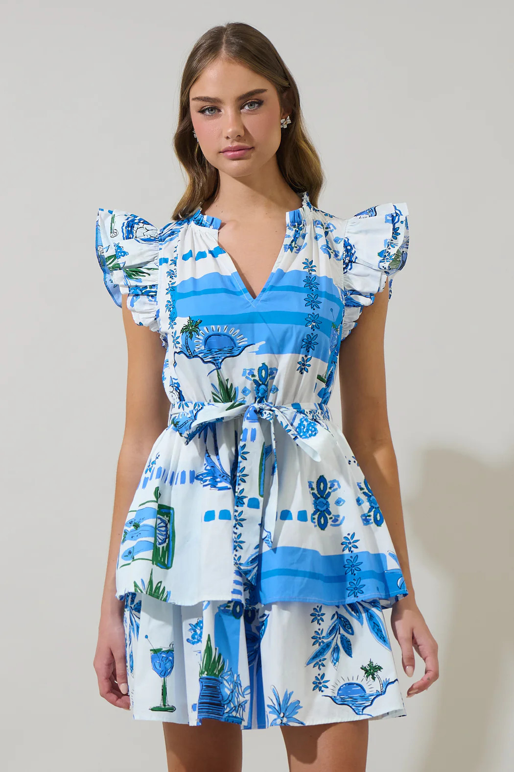 Sosy Postcard Marisol Tiered Mini Dress | Sugarlips