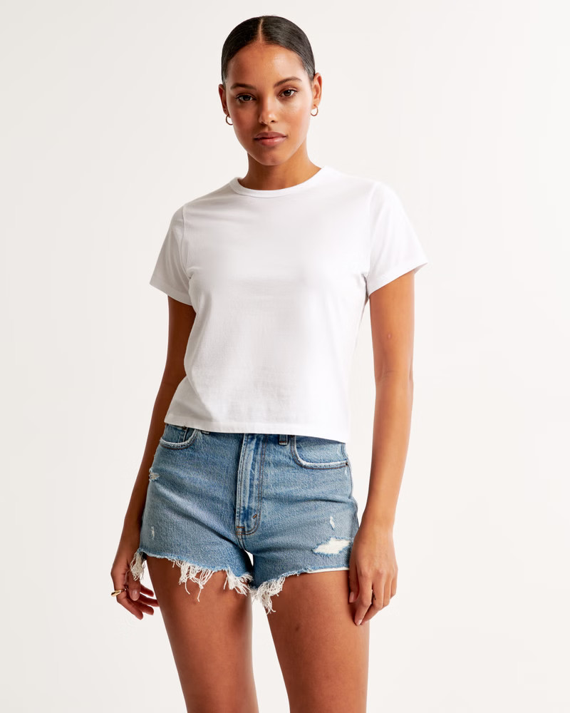 Essential Polished Body-Skimming Tee | Abercrombie & Fitch (US)