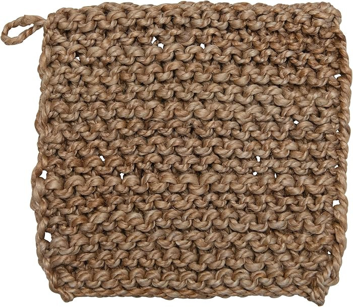 Square Natural Jute Crocheted Pot Holder | Amazon (US)
