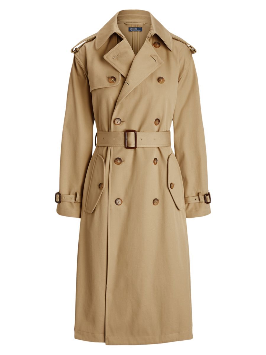 Twill Double-Breasted Trench Coat | Saks Fifth Avenue