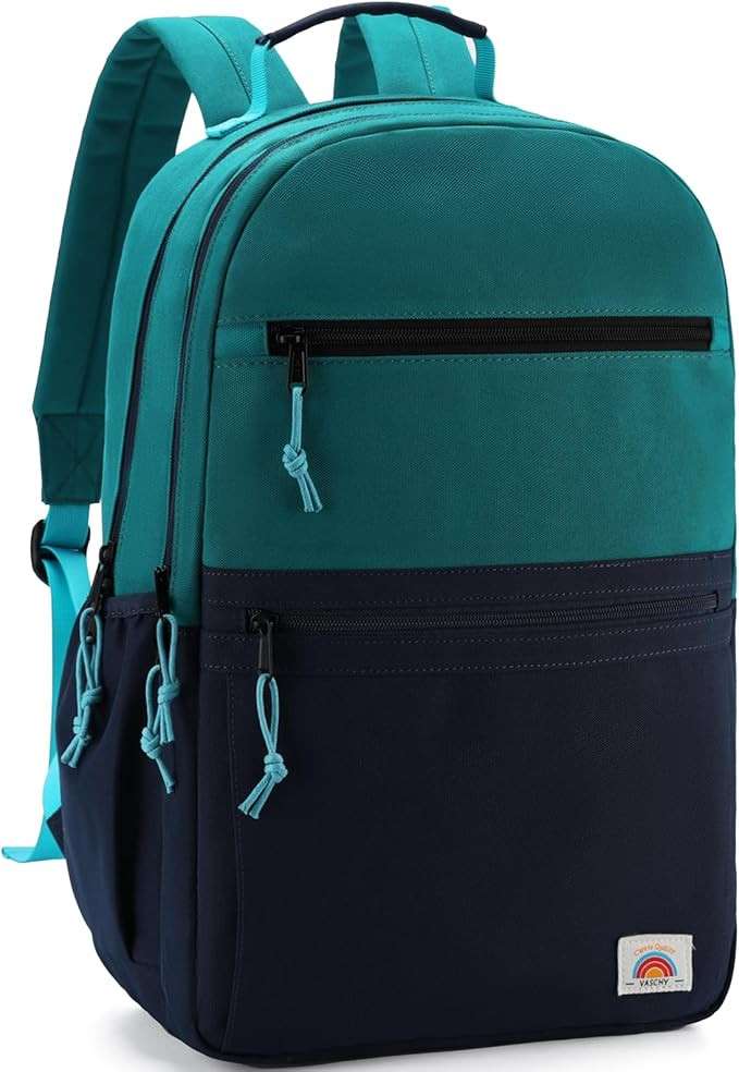 VASCHY School Backpack, Lightweight Classic Cute Aesthetic Bookbag Daypack for Teen Boys Travelin... | Amazon (US)