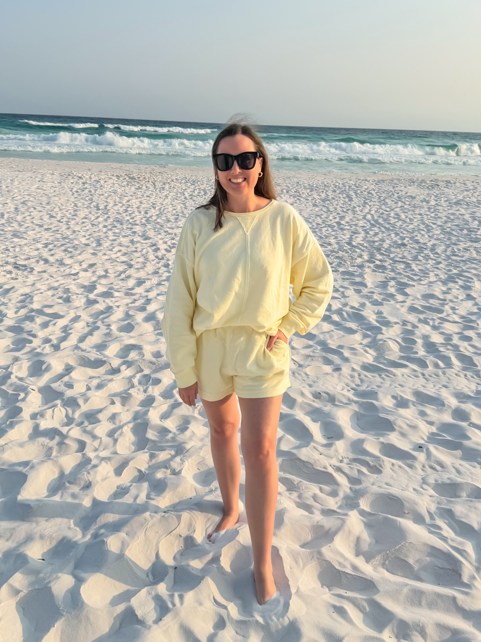 The cutest butter yellow set! It is so cozy! I sized up in the sweatshirt for a really oversized fit, but you can stay TTS. 

Aerie sale, sets, butter yellow outfit, summer outfits, spring outfits, beach vacation outfits

#LTKxAerie #LTKSaleAlert #LTKSeasonal